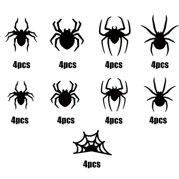 36 packs Halloween Spider Wall Decor, 3D Window Stickers with green LEDs, Removable Light up Spiders Wall Decals for Bathroom Home Door Party Indoor & Outdoor Decorations