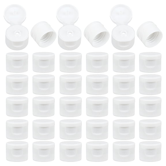 36 pc Plastic Flip Bottle Caps Column White 27x20.5mm