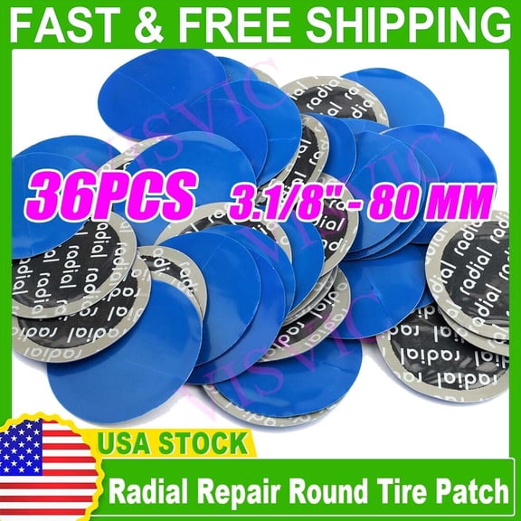 36 pc Radial Tire Repair Round Patch High Quality Large 3-1/8"(80mm) USA
