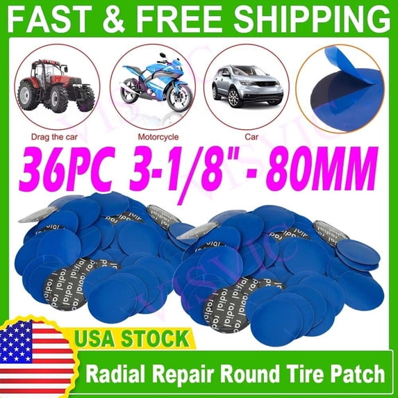 36 pc Radial Tire Repair Round Patch High Quality Large 3-1/8"(80mm)◇
