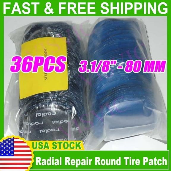 36 pc Radial Tire Repair Round Patch Large 3-1/8"(80mm) For Car Truck Motorcycle