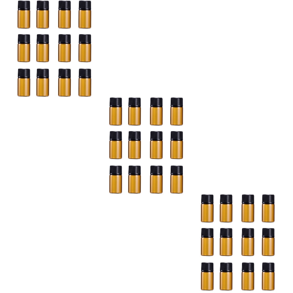 Premium Vials 1/4 Dram Amber Glass Vials - Screw Cap With Orifice Reducer, Pack Of 144