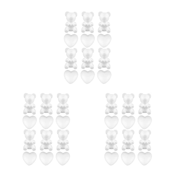 36 pcs Heart Handmade Model Heart Foam Bear Decorate Foam Bear Decor Bear Shaped Foams Crafts Craft Diy Accessories Diy Crafts Models Creative Foams Crafts