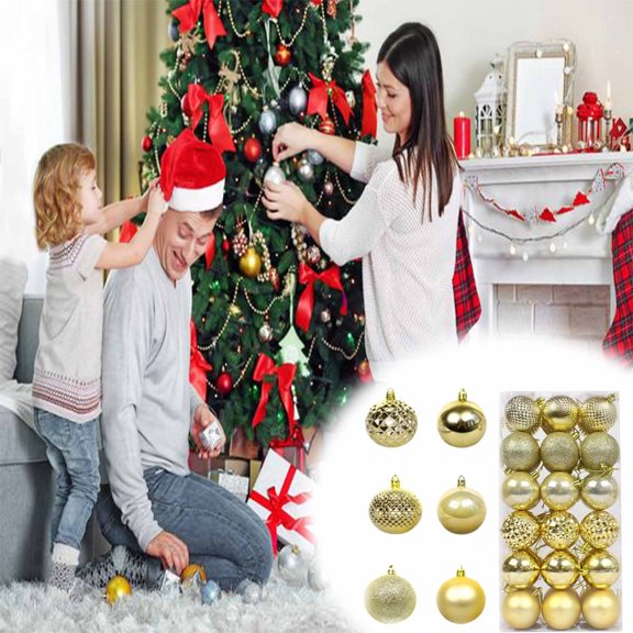 36 pcs Christmas Ball Ornaments 2.36 Inches Hanging Ornaments Neutral Ornament Set Christmas Baubles Hanging Balls for Holiday Xmas Tree Wedding Decorations The Holiday