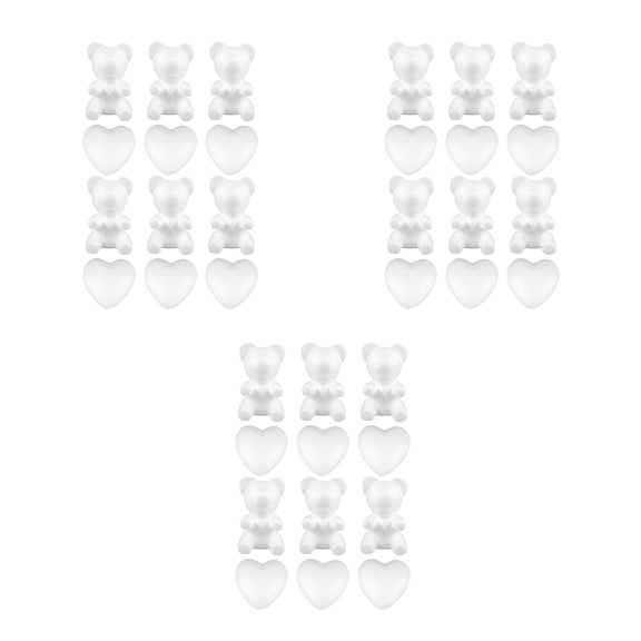 36 pcs  Diy Craft Blanks Diy Materials Creative Bears Foams Crafts Foam Hearts Craft Bear Foams Crafts Foam Hearts Models Diy Crafts Supplies Foam Heart