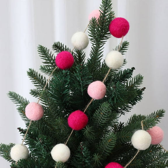 36 pcs/Package 1.18inch Christmas Colorful DIY Christmas Tree Ornaments - Small Home Party Decor, Soft Lightweight Indoor/Outdoor Hanging Decor(Pink Theme)