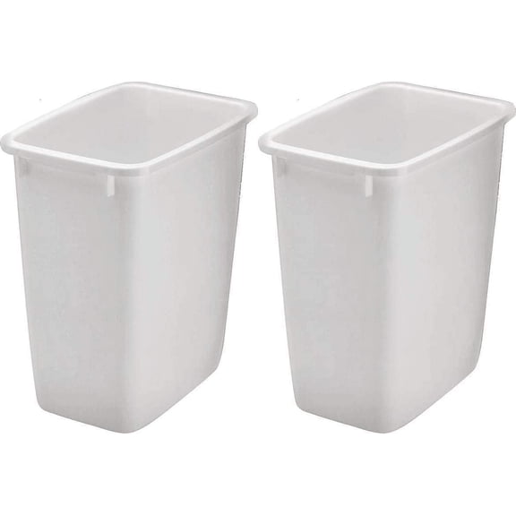 36-quart open-top trash can, white (pack of 2)