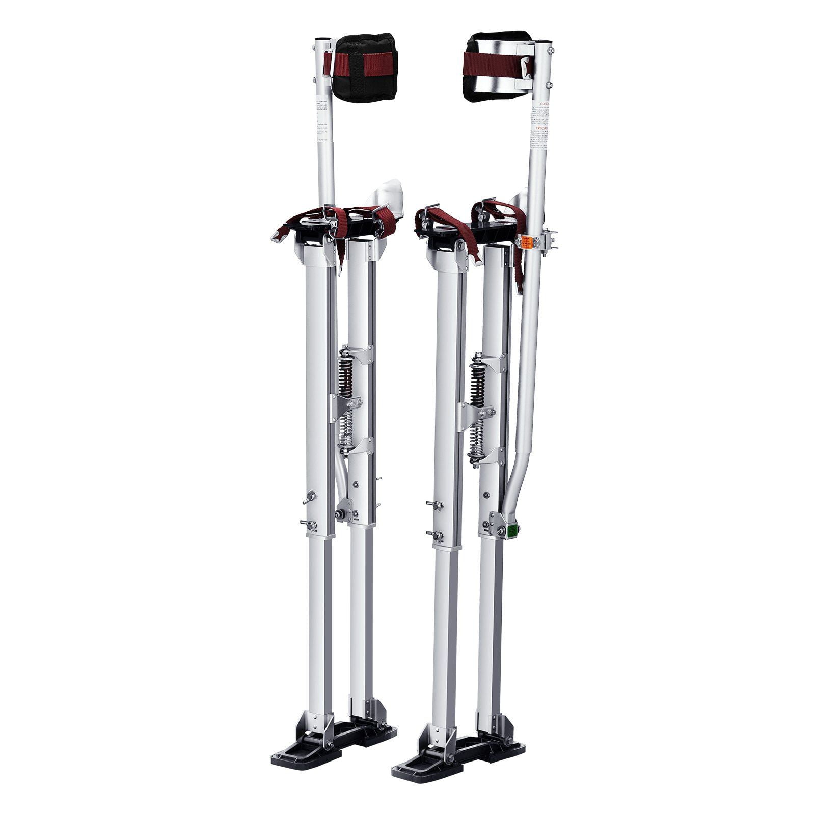 36" to 50" Adjustable Aluminum Stilts with Protective Knee Pads for Sheetrock Work