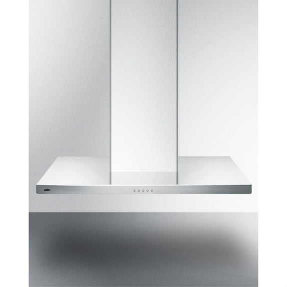 36" wide European style convertible wall-mount range hood in stainless steel