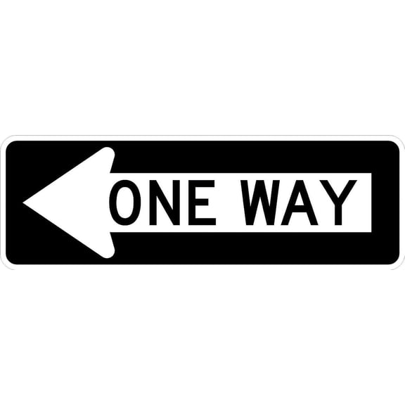 36 x 12 One Way Left Arrow Sign - Highly Visible with 3M's High-Intensity Prismatic Sheeting - A Genuine Traffic Control Sign - Backed by a 10-Year 3M Warranty