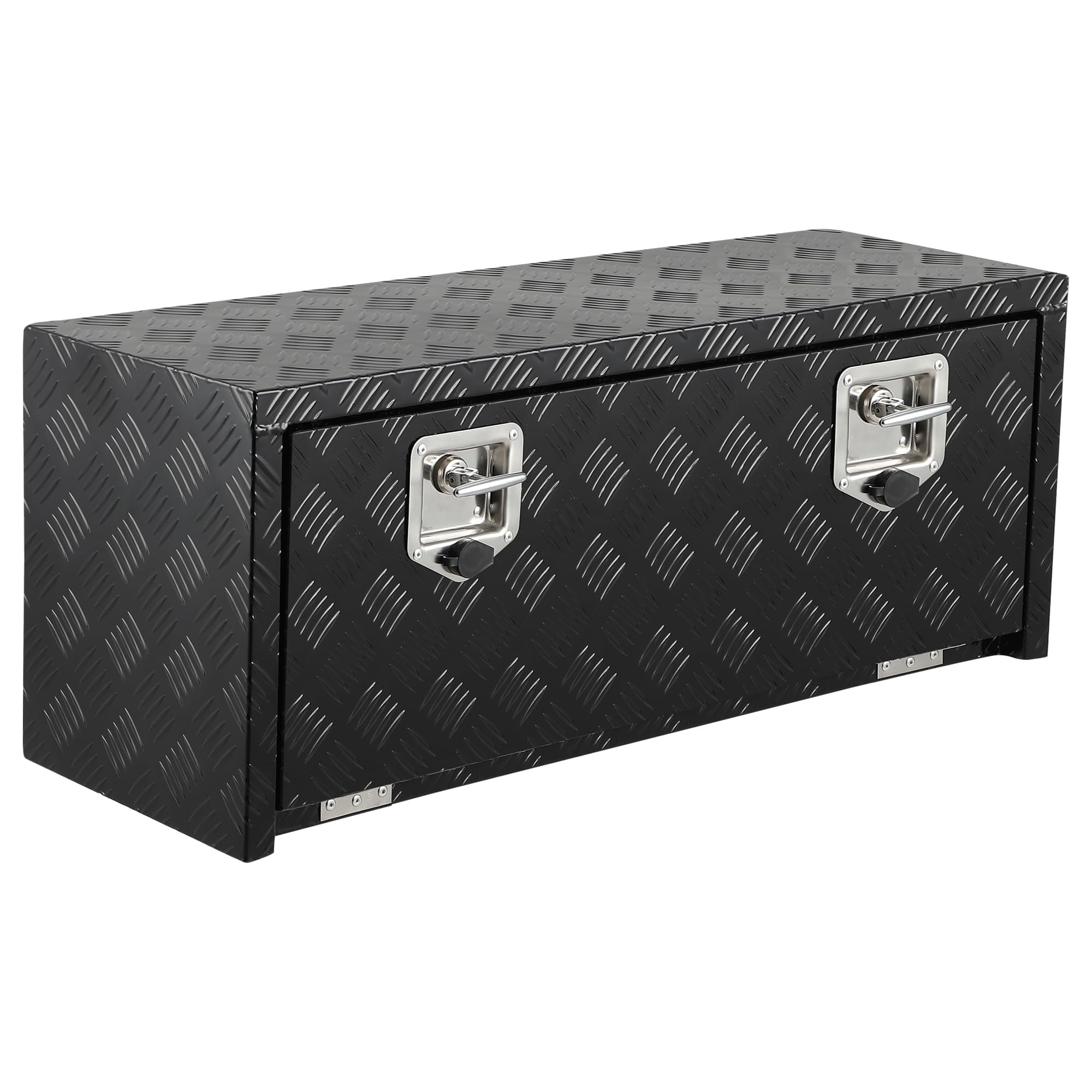 36 x 18 x 18 Inch Aluminum Underbody Truck Tool Box, Heavy Duty Waterproof Trailer Tongue Box with Double Lock and Keys, Storage Organizer Chest for Pickup Truck Bed, RV, Black
