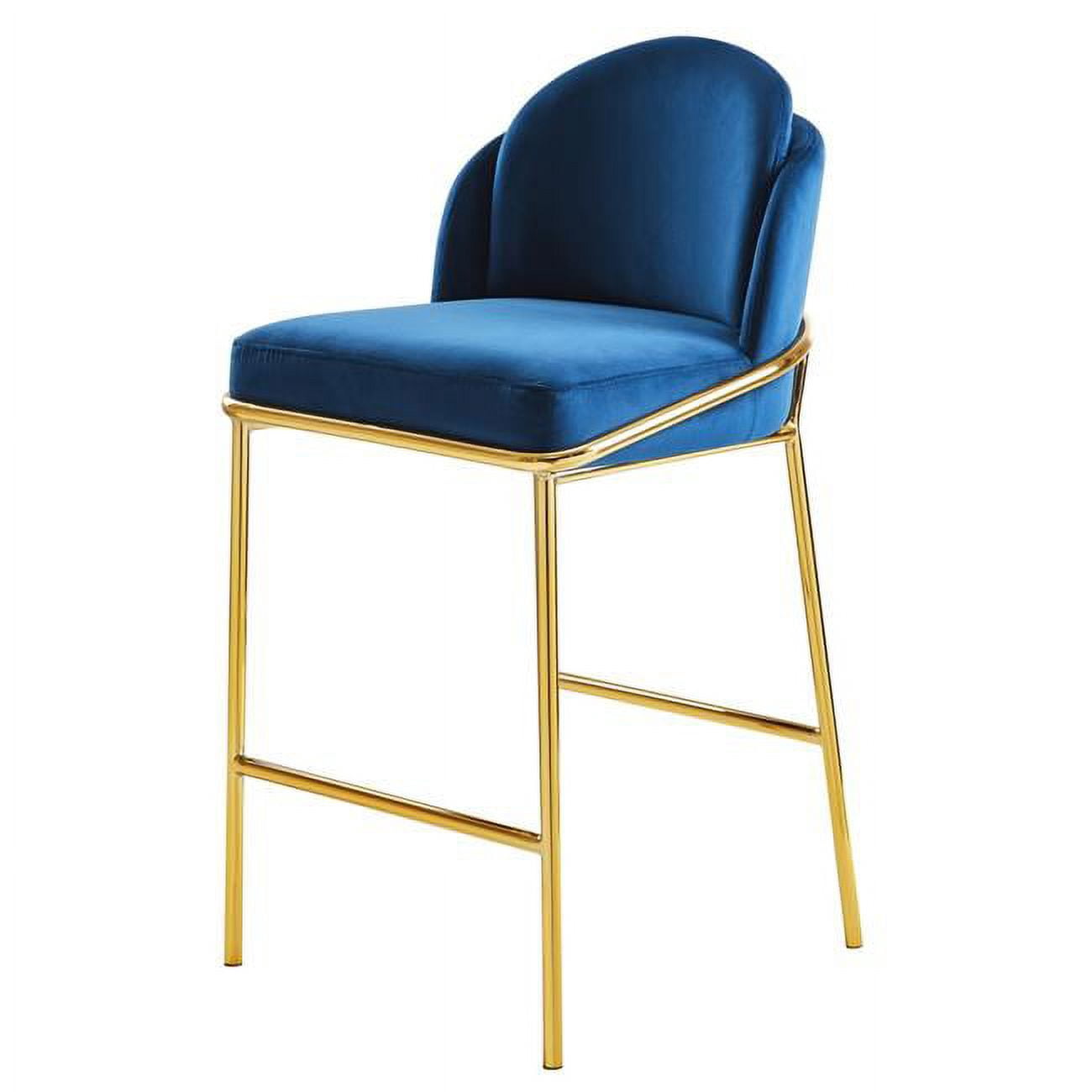 36 x 19.25 x 22.75 in. Azrael Velvet Upholstered Armless Counter Stool ...