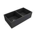 thumbnail image 1 of 36 x 19 Inch Fireclay Kitchen Sink, Crestwood Farmhouse Sink, Rectangle Double Bowl Apron Front, Plain Farm Ceramic Sink, 1 of 8