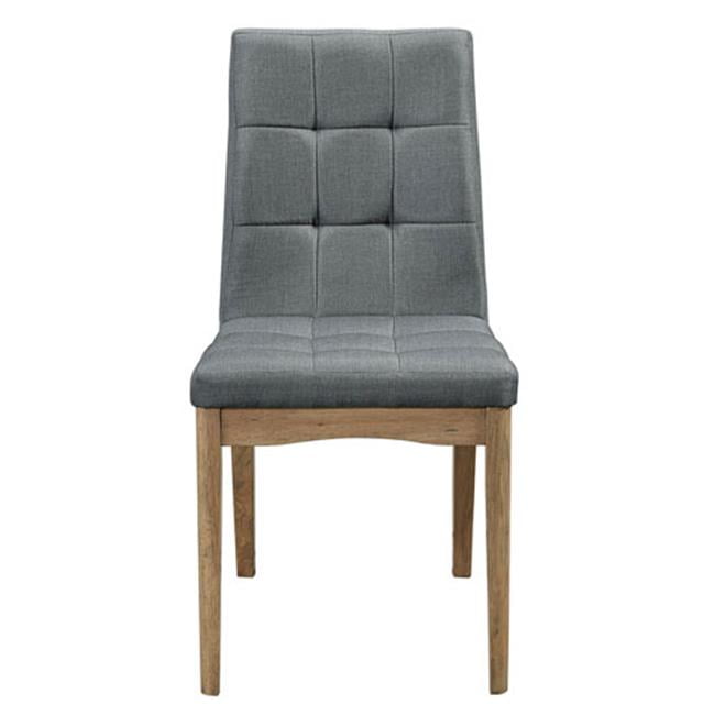 Scandinavian Storm Gray Upholstered Side Chair in Oak Finish