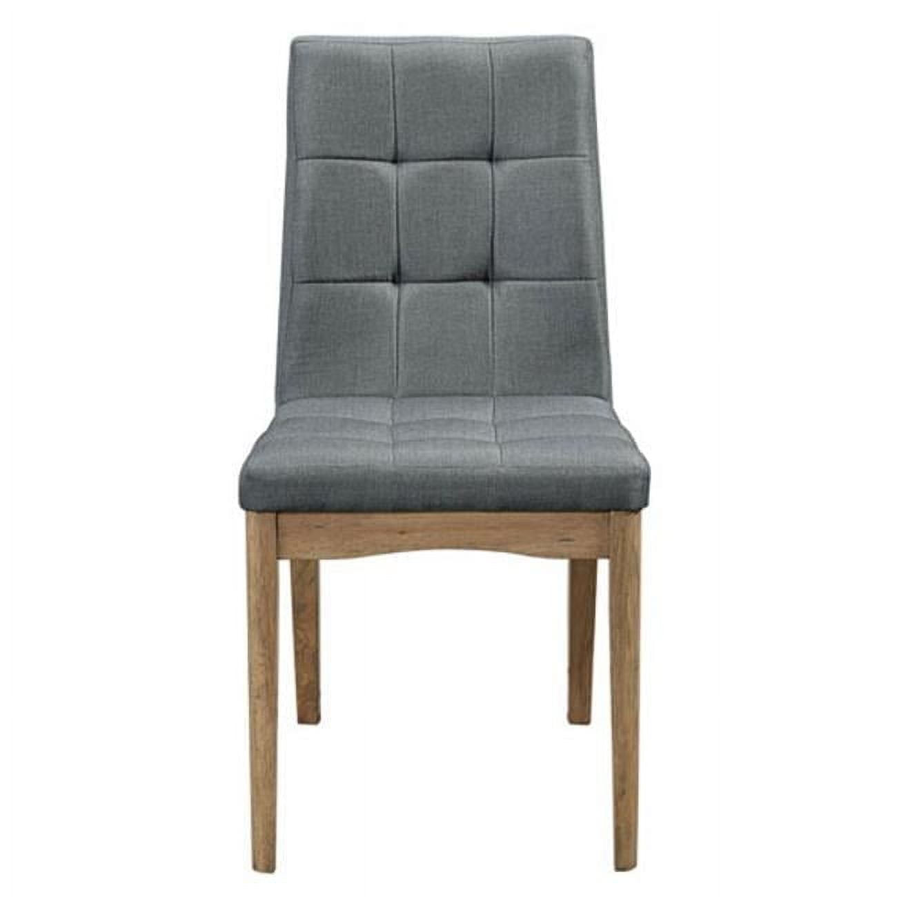 Scandinavian Storm Gray Upholstered Side Chair in Oak Finish