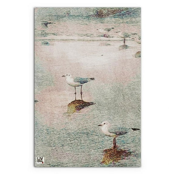 36" x 24" Seagulls Premium Stretched Canvas by Amrita Sen in Multi-Color