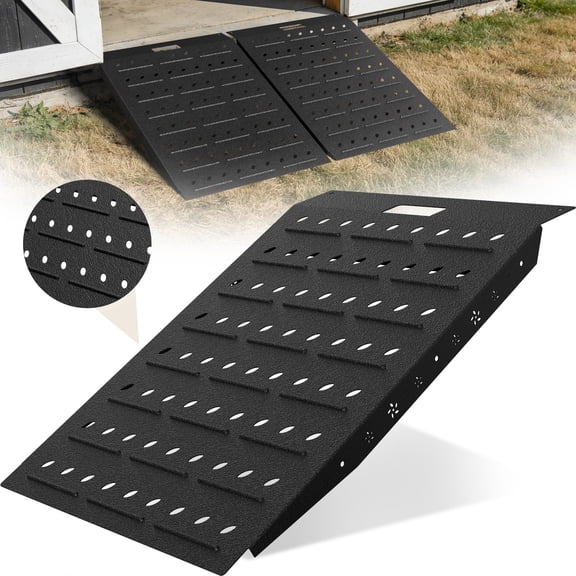 36"x 24" Shed Ramp, Velvet Black Loading Ramp for Riding Mower Loading Dock Ramp, 1 PC 800 LB Capacity