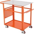 thumbnail image 1 of 36" x 24" Welding Table, 600 Lbs Heavy Duty Steel Welding Fixture Table with 5/8 Inch Holes and Pegboard, Industrial Welding Workbench with Wheels for Shop Garage, 1 of 8
