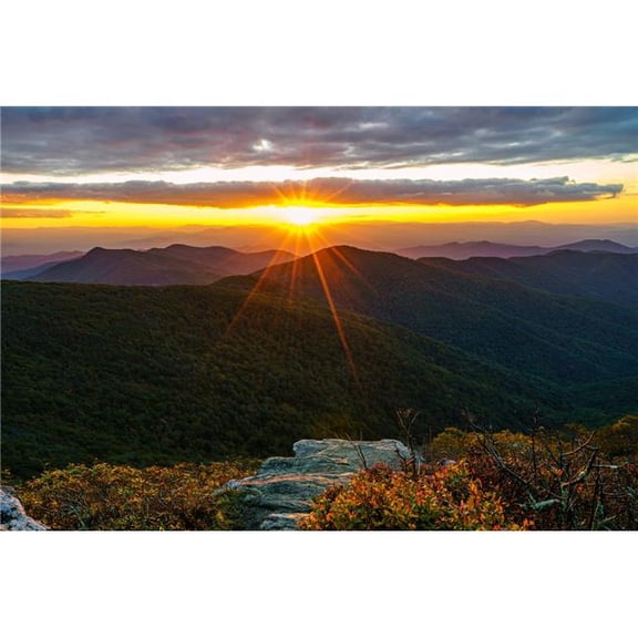 36 x 24 in. Craggy Mountain, North Carolina Sunset Fine Print Wall Art