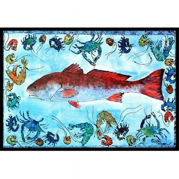 36 x 24 in. Fish Red Fish Indoor Or Outdoor Doormat