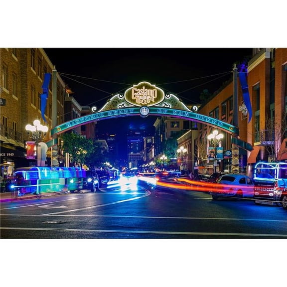 36 x 24 in. Gaslamp Quarter, San Diego Fine Print Wall Art