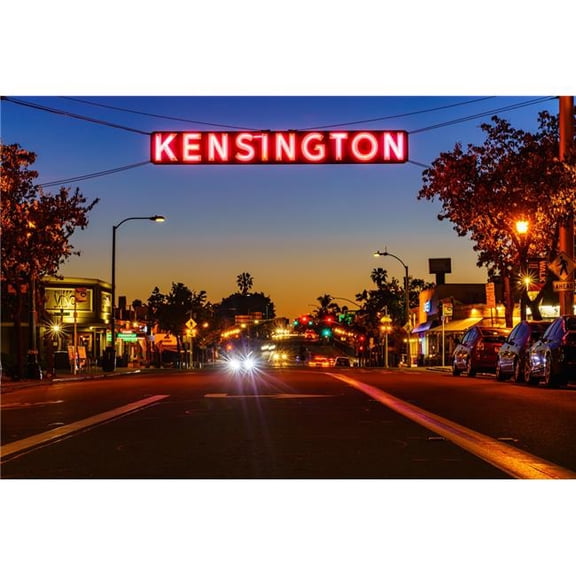 36 x 24 in. Kensington, San Diego Sun at Sunset Fine Print Wall Art