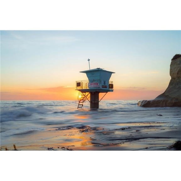 36 x 24 in. Moonlight Beach, Encinitas Sunset Fine Print Wall Art