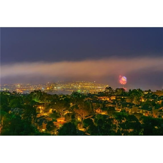 36 x 24 in. Mount Soledad, San Diego Fourth of July Fine Print Wall Art