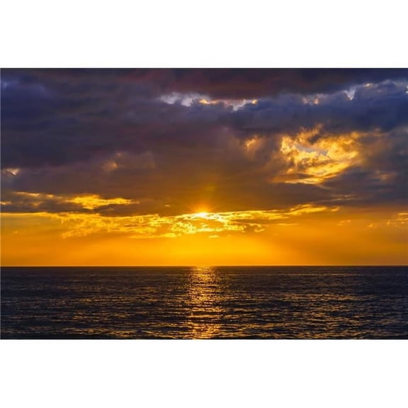 36 x 24 in. Sunset Cliffs, San Diego Golden Sunset Fine Print Wall Art