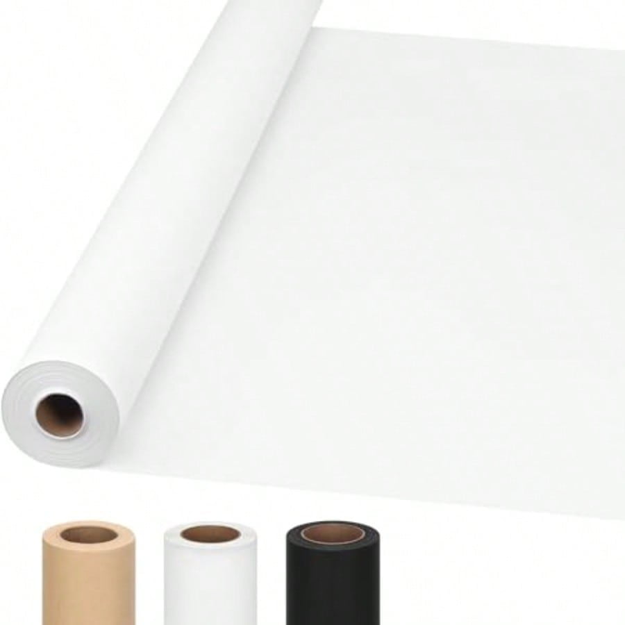 36 x 2400 200' White Wrapping Paper Roll Kraft Packing Paper Roll for Gift Wrapping Craft Bulletin Board Banner Art Bouquet Flower Packing Moving Shipping 75GSM