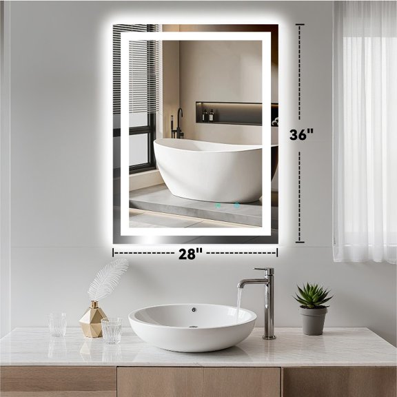 36" x 28" Wall-Mounted Vanity Mirror - HD Clear Makeup Mirror, Rectangle Dressing Mirror for Bedroom Vanity Table