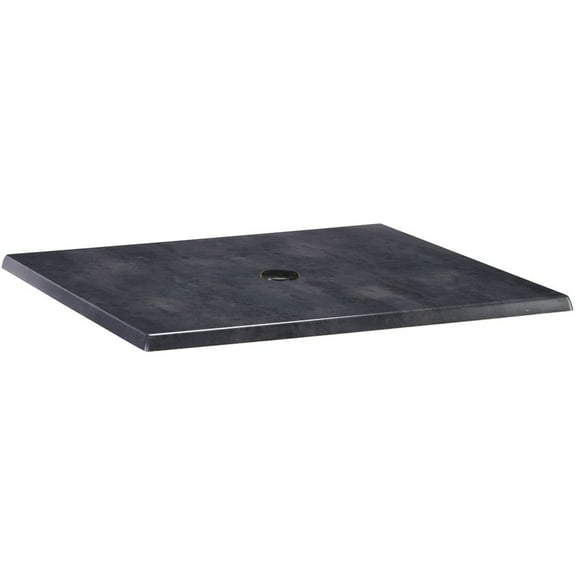 36" x 36" Black Steel, Indoor/Outdoor All-Season EnduroTop Table Top with Umbrella Hole