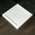 thumbnail image 1 of 36 x 36 Inch White Acrylic Shower Base, Square Shower Pan with Center Drain, Single Threshold Design (Drain Not Included), 1 of 7