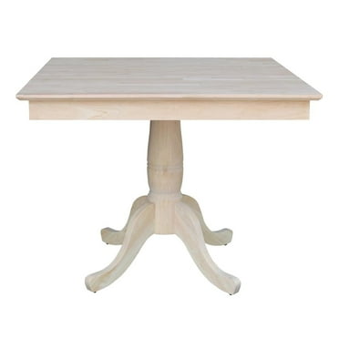 36" x 36" Natural Solid Wood Square Top Pedestal Table - 29.1" Height