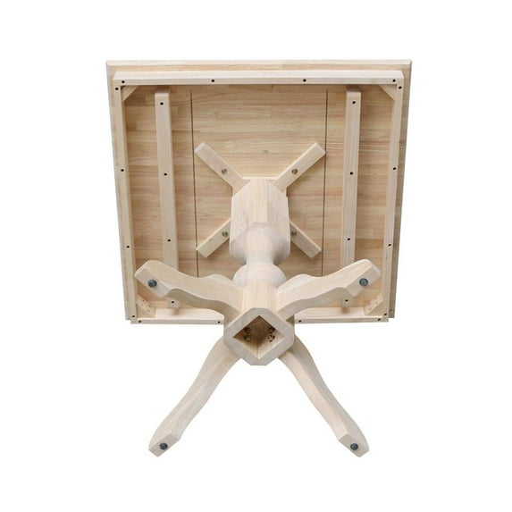 36" x 36" Natural Solid Wood Square Top Pedestal Table - 41.9" Height