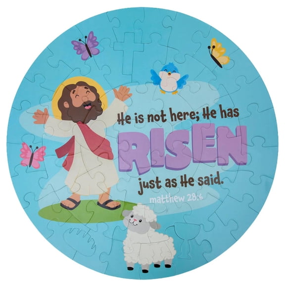 36" x 36" Religious He Lives Matthew 28:6 Double-Sided Floor Jigsaw Puzzle