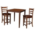 thumbnail image 1 of 36" x 36" Solid Wood Counter Height Table in Espresso & 2 Emily Stools, 1 of 5