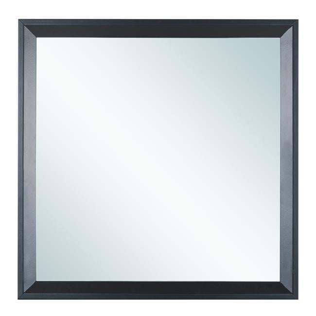 Classic Black 36" Square Wood Framed Dresser Mirror