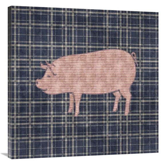 36 x 36 in. Country Style Pig Art Print - BG.Studio