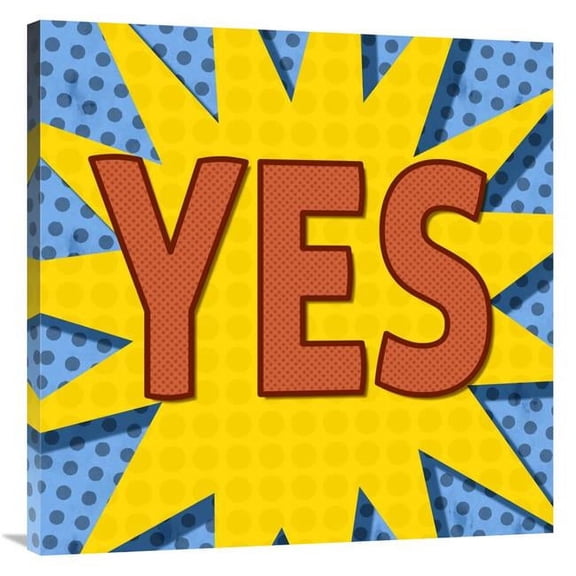 36 x 36 in. Word Power - Yes Art Print - BG.Studio