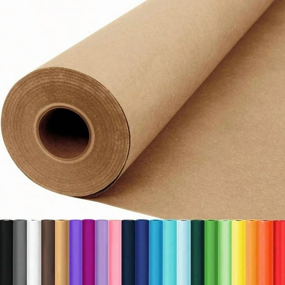 36 x 3600 300' Brown Kraft Paper Roll Gift Wrapping Paper for Craft Bulletin Board Art Decorative Paper Roll Christmas Bouquet Flower Table Covering Packing Shipping Moving plies 70GSM 50LB