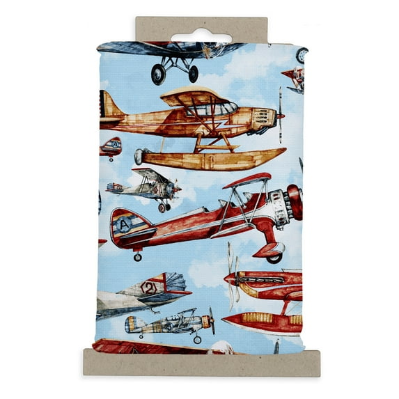 36" x 42" Cotton Prop Planes 1 yard Precut Sewing & Craft Fabric, Blue 1 Piece