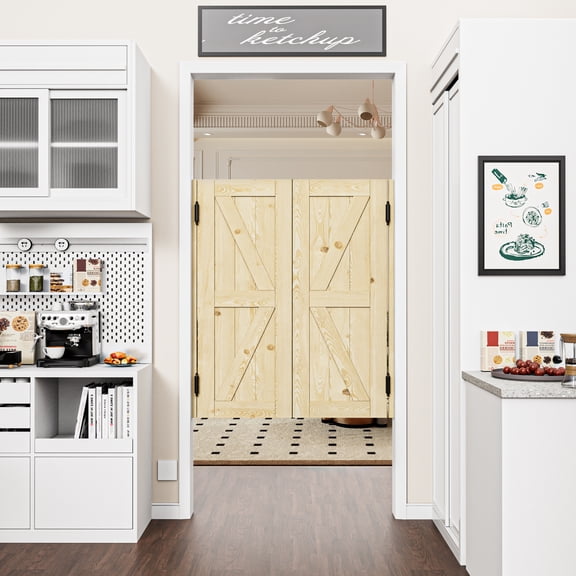 36" x 42" Solid Wood Café / Saloon Door Dual Partition Door Porch Entrance Door