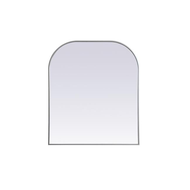 Silver Arch Metal Frame Bathroom Mirror, 36 x 42 Inch