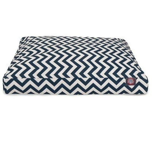 36 x 44 in. Chevron Rectangle Pet Bed - Navy Blue