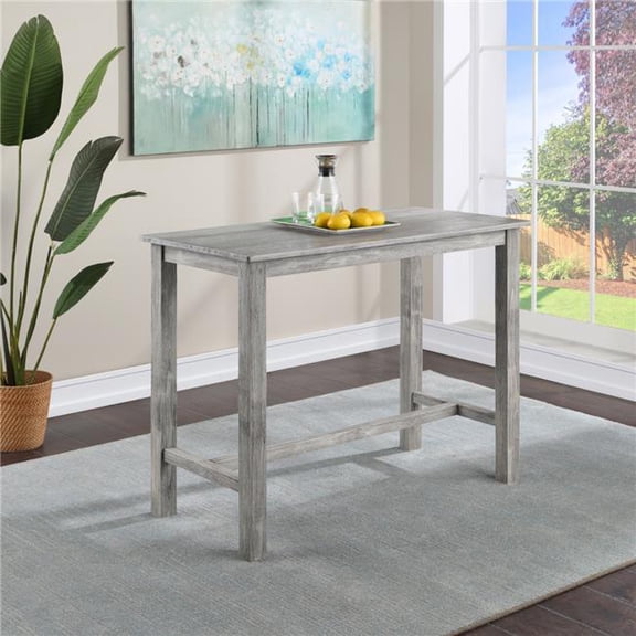 36 x 47.25 x 23.75 in. Storm Gray Wire-Brush Sonoma Pub Table