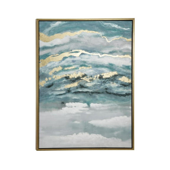 36" x 48" Enlarge Slice Geode Framed Wall Art with Gold Frame, by DecMode