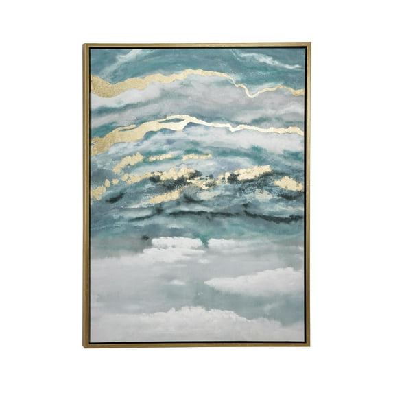 36" x 48" Enlarge Slice Geode Framed Wall Art with Gold Frame, by DecMode