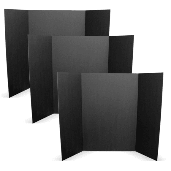 36 x 48 Foam Project Boards for Presentations, Science Fair, School Projects, Event Displays and Trifold Picture Board - Total Black - 3 Pack