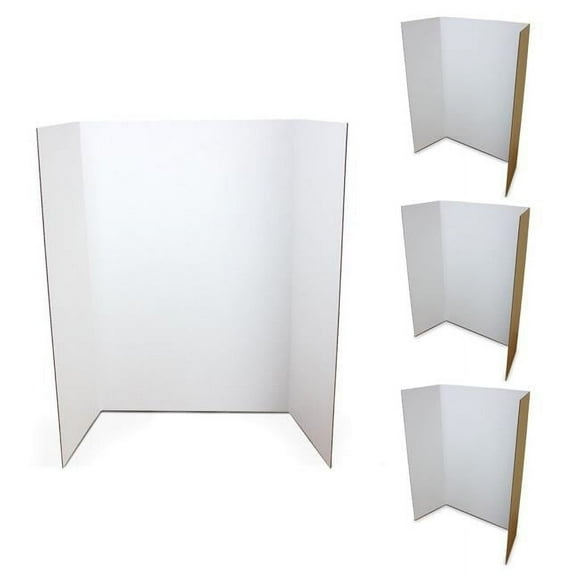 36' x 48' White Presentation Project Board, Trifold Picture Board - 4 Pack